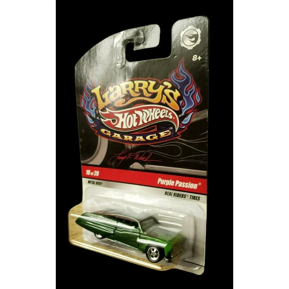 2009 Mattel Hot Wheels Larry's Garage Purple Passion 10/20 Green/Flame 1:64 MIP